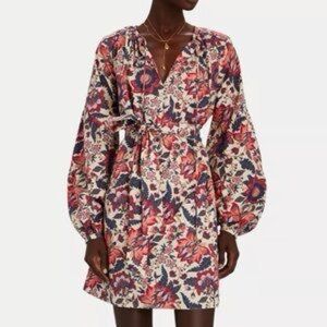 The Chufy Gabi Wrap Mini Dress features a sophisticated floral print new XS